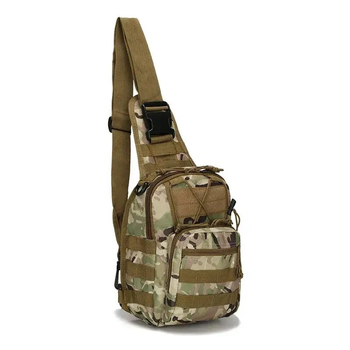 Рюкзак сумка тактическая B14, военная через плечо Oxford 600D, 26х19х10 см. Мультикам