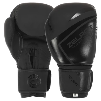 Перчатки боксерские кожаные на липучке Zelart CONTENDER 2.0 12 oz черные VL-8202