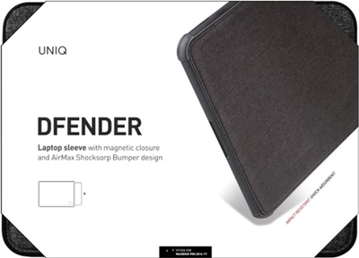 Pokrowiec na laptopa Uniq Dfender Sleeve 16" Charcoal Black (8886463673225)