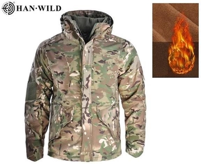 Тактична куртка Han-Wild G8 с капюшоном на флісі розмір L мультикам Осінь-Зима