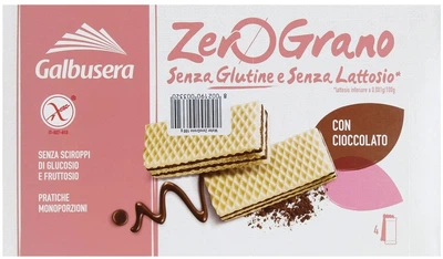 Вафлі Galbusera ZeroGrano з шоколадом без глютену 180 г (8002190003320)