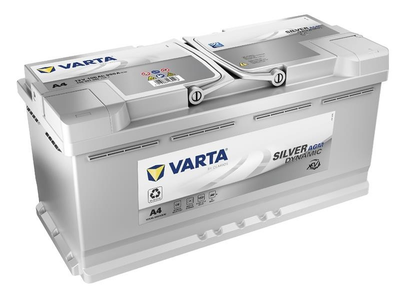 VARTA SILVER DYNAMIC AGM 105Ah, EN 950, правий "+" 393x175x190 (ДхШхВ) START-STOP | 6СТ-105АзЕ (H15)6059010951 PEUGEOT ; FIAT; FORD; GENERAL ; MAZDA ; MERCEDE; MITSUBISHI ; NISSAN ; SUBARU ; SUZUKI ; TOYOTA ; VOLVO ; VW
