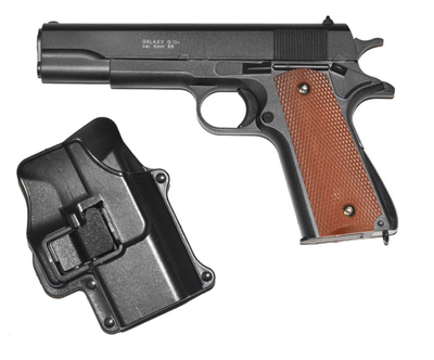 Пистолет Galaxy металлический G.13+ ( кольт 1911) с кобурой