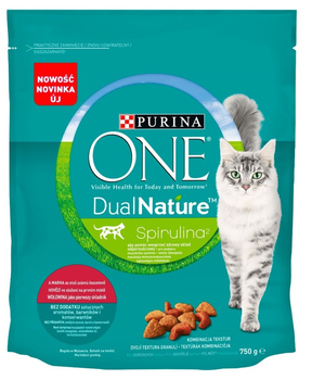 Sucha karma dla kotów Purina One Dual Nature Spirulina Wołowina 750 g (7613036254946)