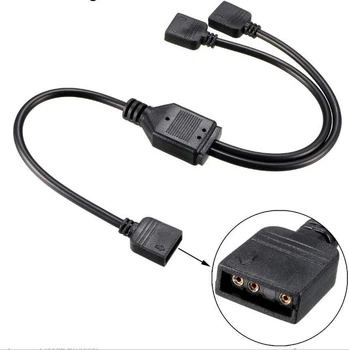 Кабель Спліттер 5V 3PIN ARGB LED Strip Connector 1 -> 2 подовжувач 30см (788225944-1) Чорний