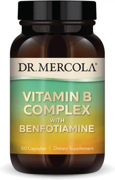 Комплекс витаминов группы B с бенфотиамином Dr. Mercola Vitamin B Complex with Benfotiamine 60 капсул