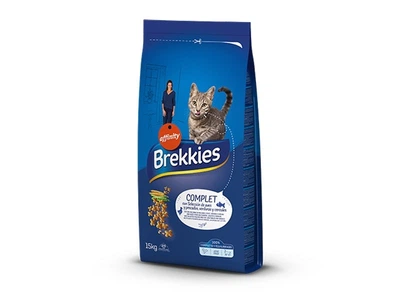 Сухий корм Brekkies Cat Complet для кішок з м'ясом, рибою, овочами 15 кг