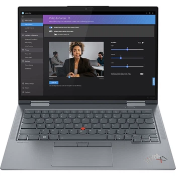 Ноутбук 2 в 1 Lenovo ThinkPad X1 Yoga Gen 8, дисплей 14 WUXGA IPS 400 nits Touch Screen, Intel Core i5- 1345U 10- ядерний, пам'ять 32 ГБ LPDDR5, місце для зберігання 512 ГБ SSD, Intel Iris Xe, Windows 11 Pro, Storm Grey, 5G LTE SIM