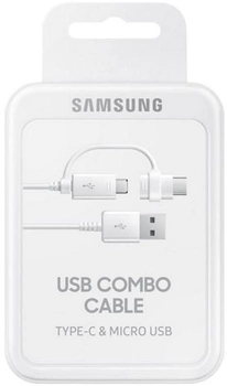Кабель Samsung USB - Micro USB + USB Type-C 1.5 м White (8806088571447)