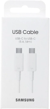 Kabel Samsung USB Type-C - USB Type-C 5A 1.8 m biały (8806094257533)