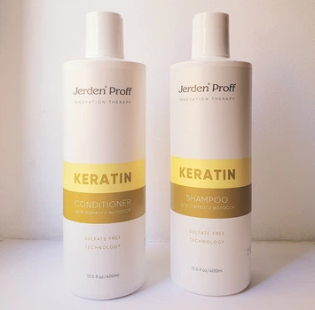 Шампунь и кондиционер безсульфатный (Набор) Jerden Proff Keratin с кератином 800 мл