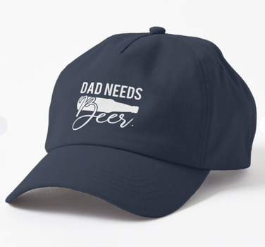 Кепка Унисекс Malfini с принтом Dad needs beer для папы Темно-синий