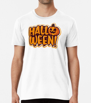 Мужская футболка Stedman с принтом Хэллоуин Halloween Тыква Белый M