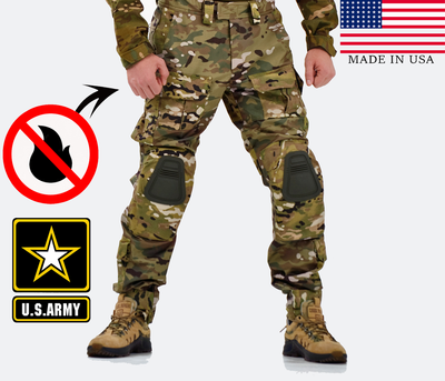 Зимові військові тактичні штани мультикам камуфляж із регульованими наколінниками SPARTAN 60