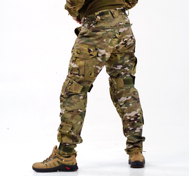 Зимние военные тактические штаны мультикам камуфляж с регулируемыми наколенниками SPARTAN 54