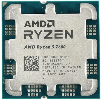 Процессор AMD Ryzen 5 7600 MPK (100-100001015MPK) (Socket AM5, 12T, 5.1 ГГц, Tray)