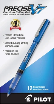 Набор синих ручек 12 шт Pilot Precise V7 Rolling Ball, Extra Fine 0.7 мм (‎35349)