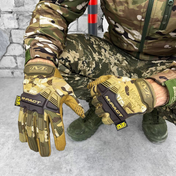Плотные штурмовые перчатки Mechanix Wear M-Pact со вставками TrekDry мультикам размер L