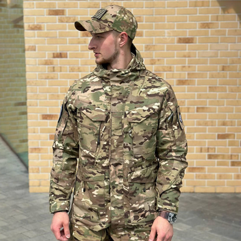 Мужская легкая Куртка М-65 с Капюшоном и Липучками под шевроны рип-стоп мультикам размер L