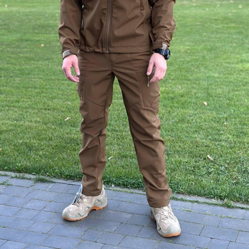 Чоловічі Штани на флісі койот / Утеплені брюки Soft Shell розмір 3XL