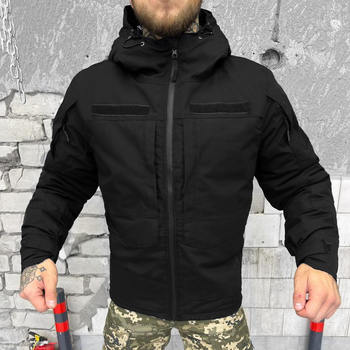 Чоловіча зимова Куртка із підкладкою Omni-Heat / Водонепроникний Бушлат ріп-стоп чорний розмір M