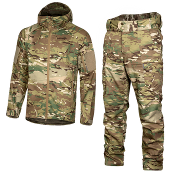 Легкая Мужская Форма Куртка с капюшоном + Брюки / Костюм CamoTec мультикам / Твиловой Комплект размер 3XL