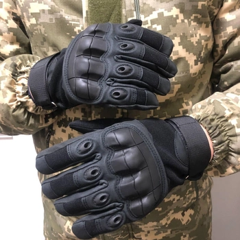 Плотные штурмовые перчатки с Мембраной и защитными Накладками черные размер 3XL