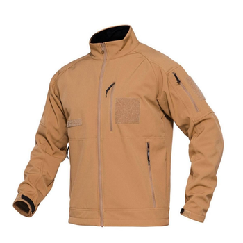 Чоловіча флісова Кофта Jacket із Липучками під Шеврони / Щільна Фліска койот розмір XL
