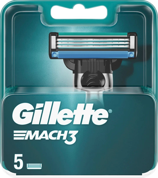 Змінні картриджі для гоління (леза) чоловічі Gillette Mach3 5 шт (7702018552313)