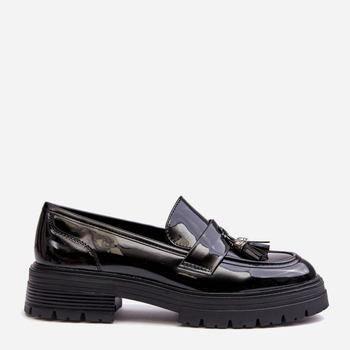 Loafersy damskie lakierowane Velenase 39 Czarne (5905677955866)