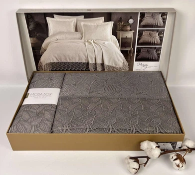 Покривало Moda Box 240х260 з наволочками Miray Anthracite