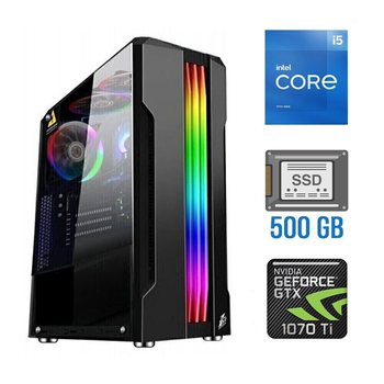 Игровой ПК Tower / Intel Core i5-11400F (6 (12) ядер по 2.6 - 4.4 GHz) NEW / 16 GB DDR4 NEW / 500 GB SSD NEW / nVidia GeForce GTX 1070 Ti, 8 GB GDDR5, 256-bit б/у