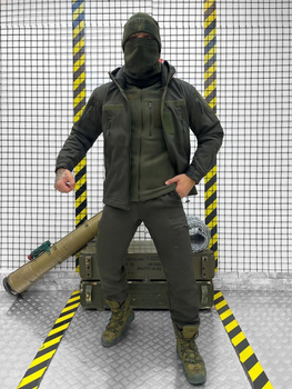 Тактичний теплий військовий комплект Badger ( Куртка + Фліска + Штани ), Камуфляж: Олива, Розмір: L