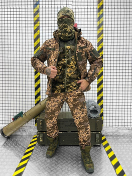 Тактичний теплий військовий комплект Mission ( Куртка + Фліска + Штани ), Камуфляж: Піксель, Розмір: S