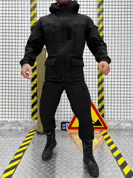 Тактический теплый военный комплект Leader ( Куртка + Штаны ), Камуфляж: Черный, Размер: M