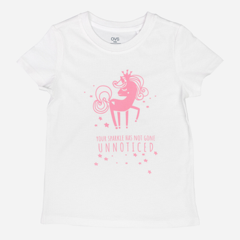 T-shirt dziecięcy dla dziewczynki OVS 1804427 122 cm Biały (8056781110423)