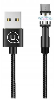 Магнітний кабель Usams USB - Micro-USB Type-B швидка зарядка 1 м Black (6958444924502)