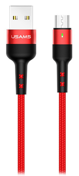 Плетений кабель Usams USB - Apple Lightning швидка зарядка 2 м Red (6958444965246)