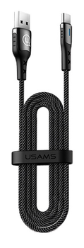 Плетений кабель Usams USB - USB Type-C миттєва зарядка 1.2 м Black (6958444965284)