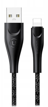 Kabel pleciony Usams USB - Apple Lightning szybkie ładowanie 1 m czarny (6958444983462)