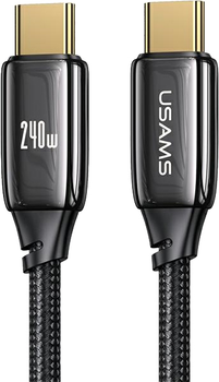 Kabel pleciony Usams U82 US-SJ581 USB-C - USB-C 2 m czarny (6958444901480)