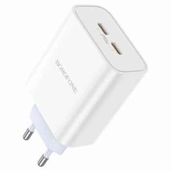 Зарядне мережеве BOROFONE BA73A Young PD35W dual port (2 USB-C) Білий