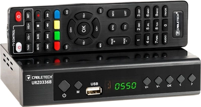 Tuner cyfrowy dekoder telewizji naziemnej Cabletech DVB-T2 HEVC H.265 URZ0336B (5901890068154)