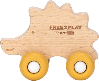 Деревянная игрушка FreeOn Free2Play на силиконовых колесах Ёжик (3830075046262)