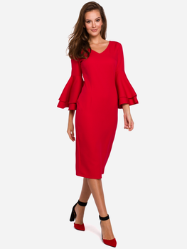 Sukienka ołówkowa damska Makover K002 XL Czerwona (5903068457272)