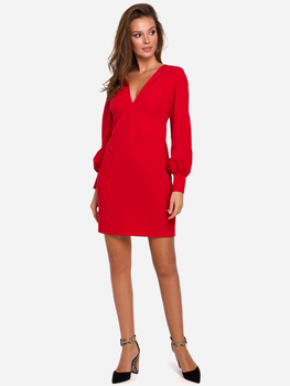 Sukienka ołówkowa damska Makover K027 S Czerwona (5903068461316)