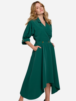 Плаття-сорочка жіноче Makover K086 S Зелене (5903068496844)