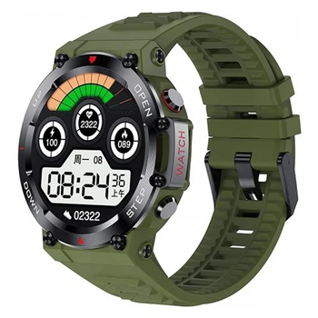 Смарт-годинник Modfit Titan All Black 35 мм |1,32" IPS, 400 мАч, 360 х 360, 128MB, HeartRate, IP67 | Зелений