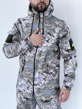 Тактическая куртка с флисом Terra Hot светлый пиксель XXL