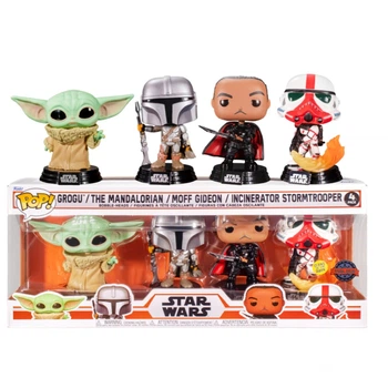 Фігурка Funko Pop! Star Wars: Mandalorian 4 Pack, Фанко поп набір Мандалорець, Grogu, Moff Gideon, Incinderator Stormtrooper